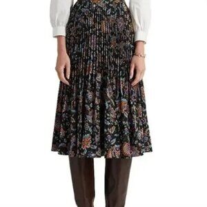 Lauren Ralph Lauren Ascot Print Georgette A Line Midi Skirt Womens Size 10 Green